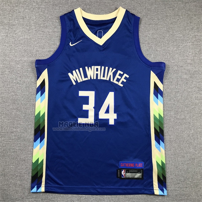 Maglia
 Giannis Antetokounmpo NO 34 Bambino
 Milwaukee Bucks Citta
 2022-23 Blu
